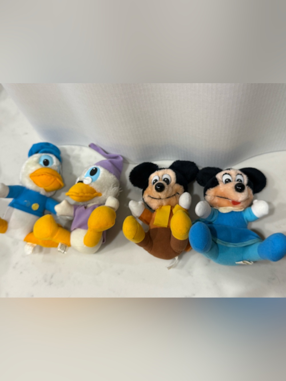 Vintage Disney Mickey's Christmas Carol Plush Set, Donald, Scrooge, Mickey, Minn